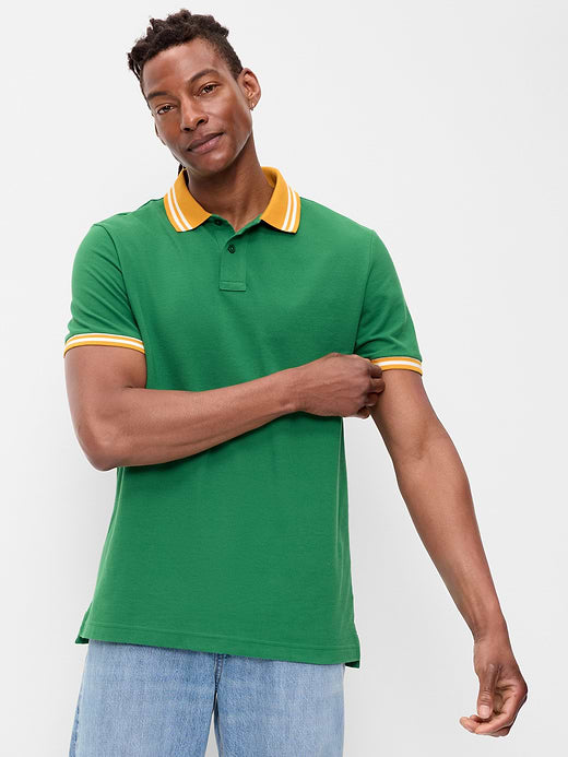Classic Fit Pique Polo - Emerald Pigment