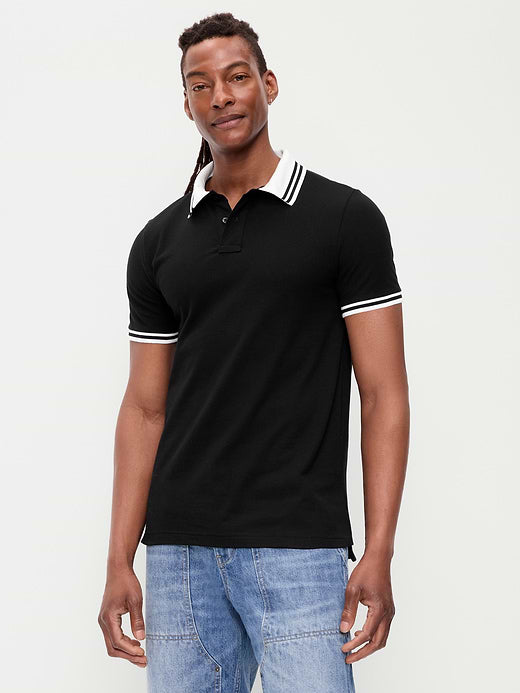 Classic Fit Pique Polo - Black Jack