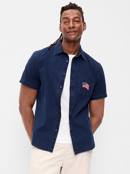 Classic Fit Everyday Denim Shirt - Dark Wash