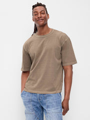 Garment-Dyed Heavyweight Cropped T-Shirt - Brown Truffle