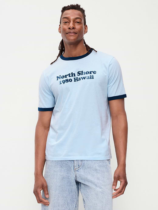 Graphic Ringer T-Shirt - Sky Maintenance