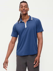 Modern Tech Zip Polo - Pacific Blue