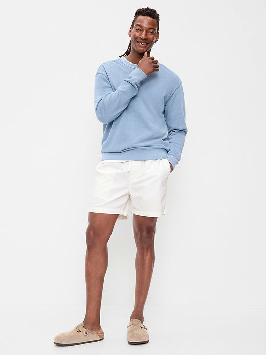 Twill Jogger Shorts -- 5-inch inseam - White Lilies