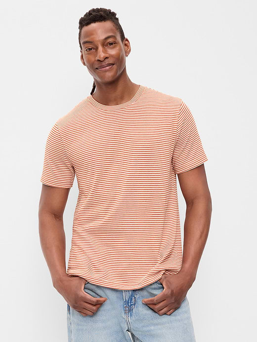 Crew-Neck Striped T-Shirt - Sunbeam Feeder Stripe