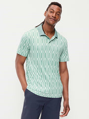CloudMotion Polo - Green Geometric