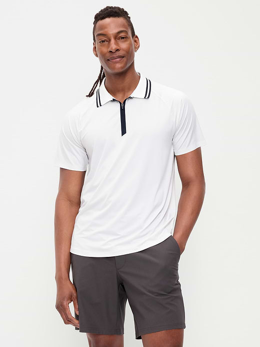 Modern Tech Zip Polo - Calla Lily White