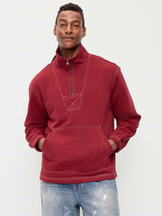 Fleece Anorak Quarter Zip - Have a Heart Red