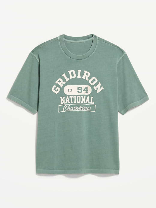 Loose Heavyweight Graphic T-Shirt - Grid Iron