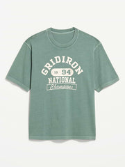 Loose Heavyweight Graphic T-Shirt - Grid Iron