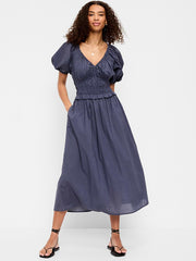 Fit & Flare Prairie Midi Dress - Volcanic Glass
