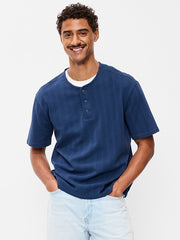 Heavyweight Henley T-Shirt - Night Blue