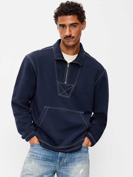 Fleece Anorak Quarter Zip - In the Navy