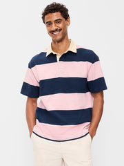 Striped Rugby Polo - Rose Pink Stripe