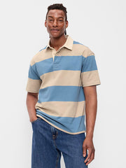 Striped Rugby Polo - Naturalist Blue