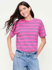 Vintage Crew-Neck T-Shirt - Pink Stripe