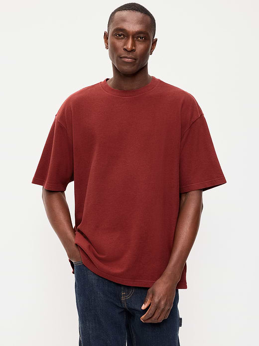 Oversized Heavyweight Garment-Washed T-Shirt - Emberglow