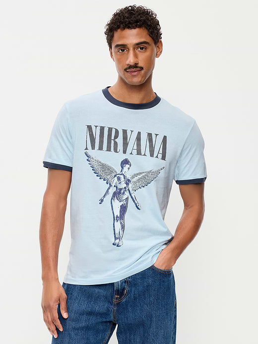 Nirvana™ Ringer T-Shirt - Pale Blue
