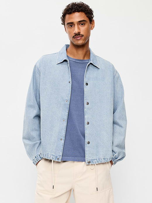 Denim Coach Jacket - Light Wash