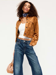 Classic Faux-Suede Jacket - Warm Coffee