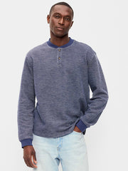 Workwear Fleece Henley T-Shirt - Night Life
