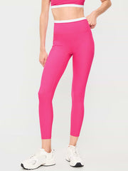 Extra-High Waisted PowerSoft Boundless 7/8 Pocket Leggings – No Front Seam - Dragonfruit