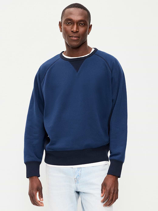 Oversized Heavyweight Crew-Neck Sweatshirt - Night Life