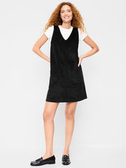 Sleeveless Pinafore Mini Dress - Black Jack