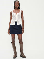 Corduroy Mini Skirt - In the Navy