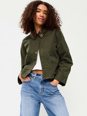Cropped Barn Jacket - Forest Tapestry