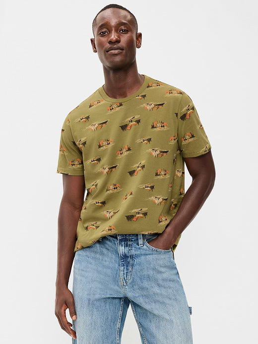 Crew-Neck T-Shirt - Scenic Print