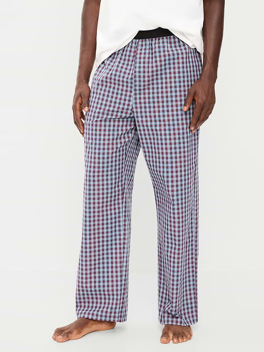Elastic-Waist Poplin Pajama Pant - Plaid