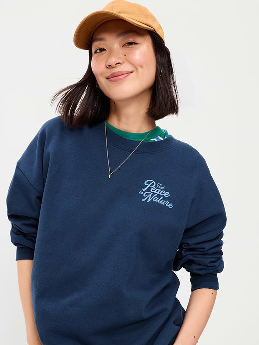 SoComfy Oversized Crew-Neck Sweatshirt - Gothic Blue