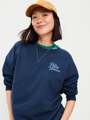 SoComfy Oversized Crew-Neck Sweatshirt - Gothic Blue