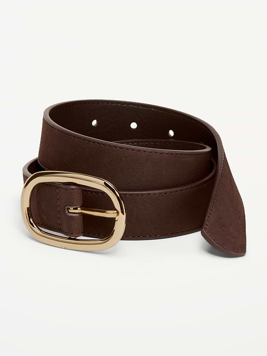 Faux-Suede Belt for Women - Dark Chocolate