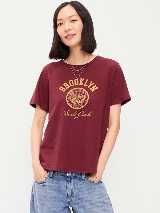 EveryWear Crew-Neck Graphic T-Shirt - Red Lacquer