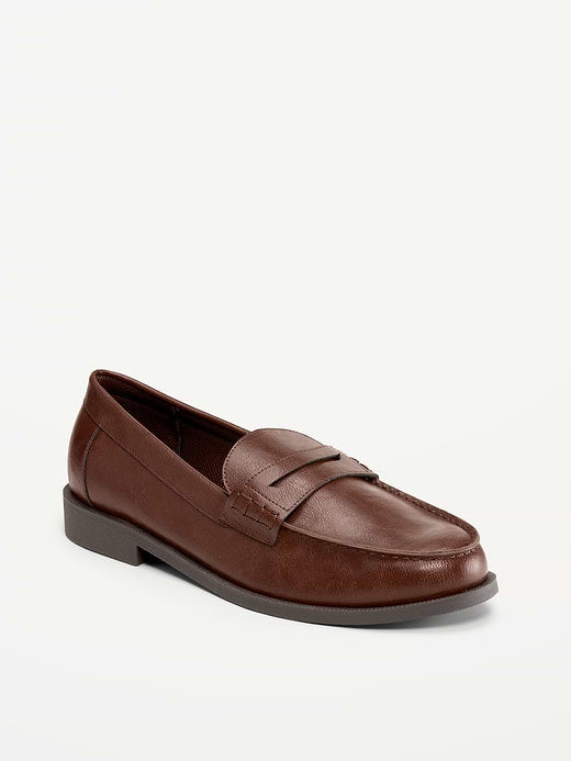 Faux-Leather Loafers for Men - Russet Brown