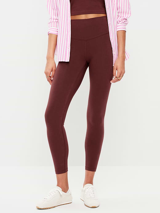 High-Waisted PowerChill 7/8 Cotton Leggings - Wine Tasting