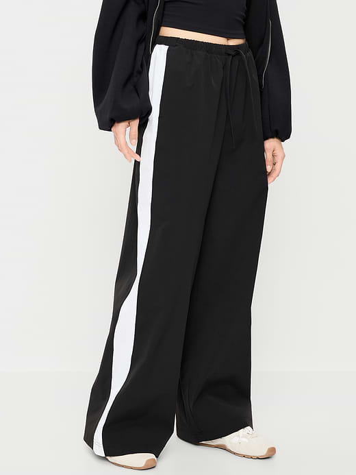High-Waisted TrekTech Lightweight Woven Active Pants - Black Jack