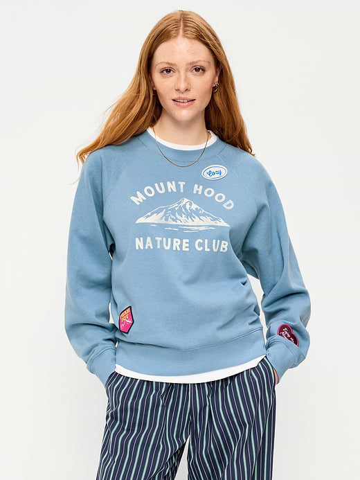 Oversized Raglan Sweatshirt - Naturalist Blue