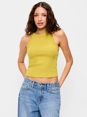 Snug Crop Ribbed Tank Top - Lacewing