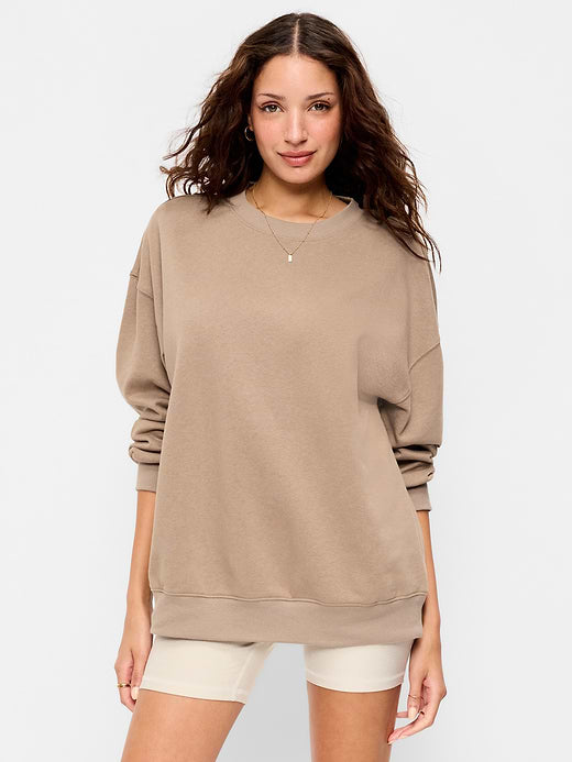 SoComfy Oversized Tunic Sweatshirt - Chocolate Malted