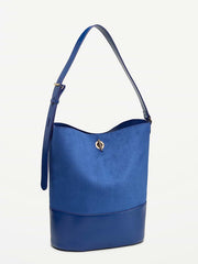 Large Preppy Bucket Bag - Ahoy Navy