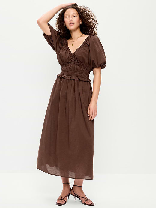 Fit & Flare Prairie Midi Dress - Earthen