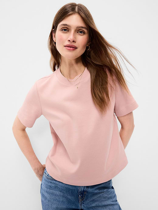 Heavyweight Crew-Neck T-Shirt - Powder Pink