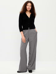 High-Waisted Wide-Leg Trouser - Chrome Gray