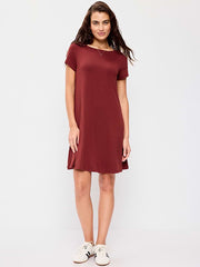 Short-Sleeve Mini Swing Dress - Emberglow