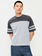 Heavyweight Short-Sleeve Football-Style T-Shirt - Charcoal
