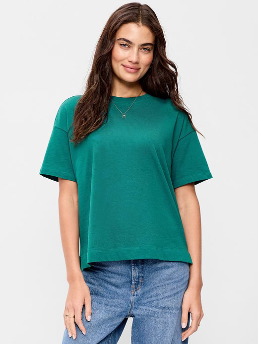 Vintage Crew-Neck T-Shirt - Deep Lagoon