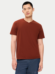 V-Neck T-Shirt - Russet Brown