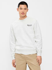 Oversized Graphic Crew-Neck Sweatshirt - Antique White Heather